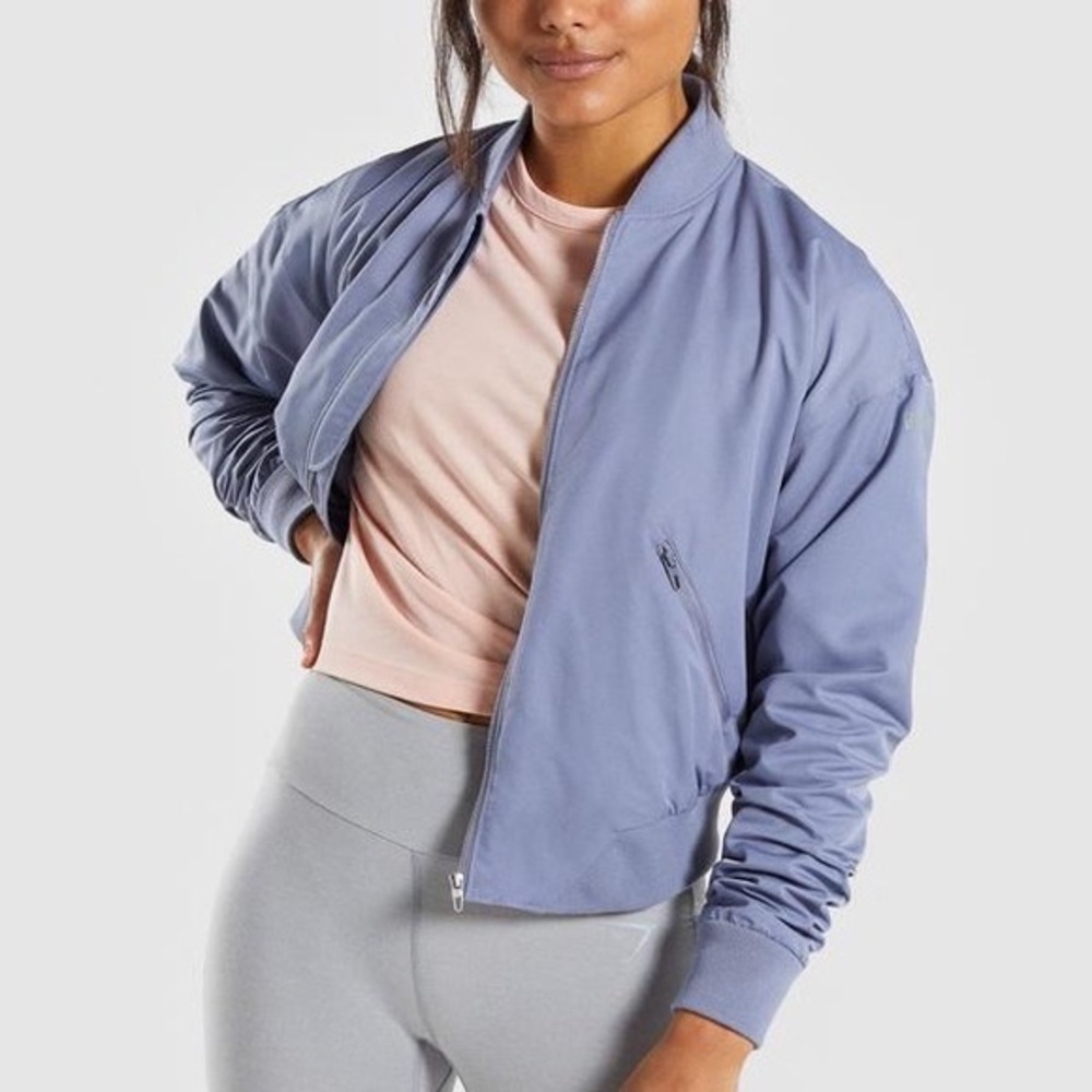 Gymshark Lo Bomber Jacket Steel Blue